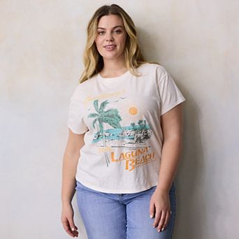 Plus Size LC Lauren Conrad Boyfriend Graphic Tee