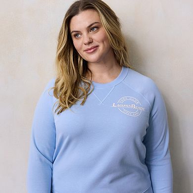 Plus Size LC Lauren Conrad Laguna Beach Surf Club Graphic Sweatshirt