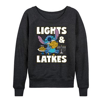 Women's Disney's Lilo & Stitch Lights & Latkes French Terry Long Sleeve Tee