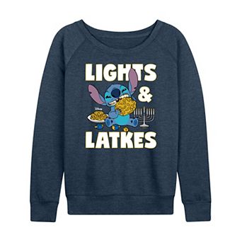 Women's Disney's Lilo & Stitch Lights & Latkes French Terry Long Sleeve Tee