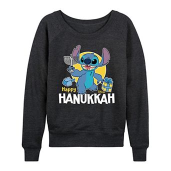 Women's Disney's Lilo & Stitch Happy Hanukkah French Terry Long Sleeve Tee