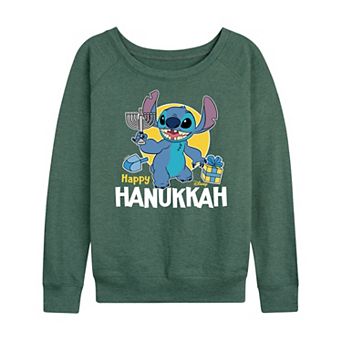 Women's Disney's Lilo & Stitch Happy Hanukkah French Terry Long Sleeve Tee