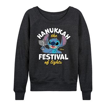 Women's Disney's Lilo & Stitch Festival Of Lights French Terry Long Sleeve Tee