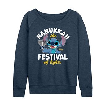 Women's Disney's Lilo & Stitch Festival Of Lights French Terry Long Sleeve Tee
