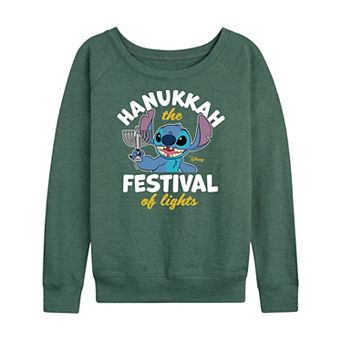 Women's Disney's Lilo & Stitch Festival Of Lights French Terry Long Sleeve Tee