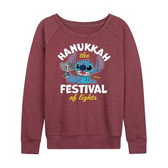 Women's Disney's Lilo & Stitch Festival Of Lights French Terry Long Sleeve Tee