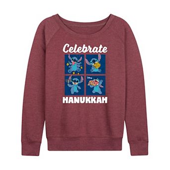 Women's Disney's Lilo & Stitch Celebrate Hanukkah French Terry Long Sleeve Tee