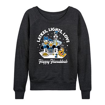 Women's Disney Latkes, Lights, Love French Terry Long Sleeve Tee