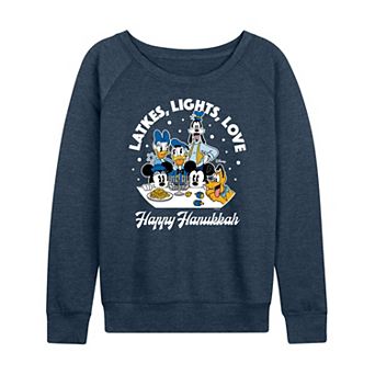Women's Disney Latkes, Lights, Love French Terry Long Sleeve Tee