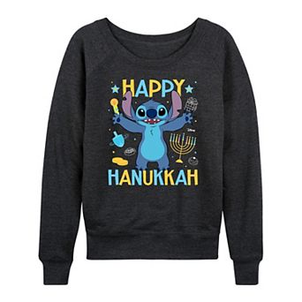 Women's Disney's Lilo & Stitch Happy Hanukkah Stitch French Terry Long Sleeve Tee