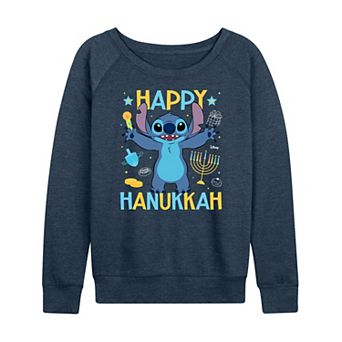 Women's Disney's Lilo & Stitch Happy Hanukkah Stitch French Terry Long Sleeve Tee