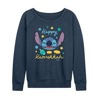 Women's Disney's Lilo & Stitch Happy Hanukkah Stitch French Terry Long Sleeve Tee
