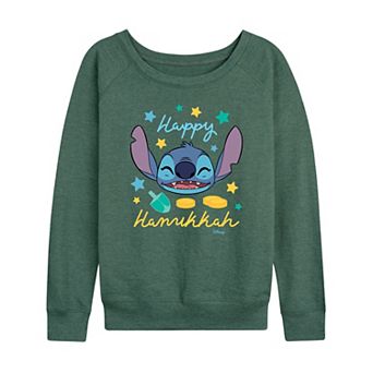 Women's Disney's Lilo & Stitch Happy Hanukkah Stitch French Terry Long Sleeve Tee