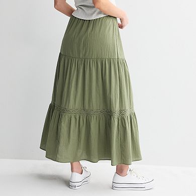 Juniors' SO® Crochet Maxi Skirt