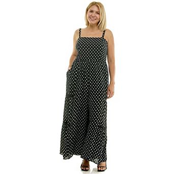 Juniors' Plus Size Lily Rose Wide Leg Crochet Jumpsuit