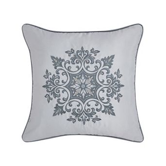 Royal Court Lisbon 18-Inch Square Embellished Decorative Throw Pillow