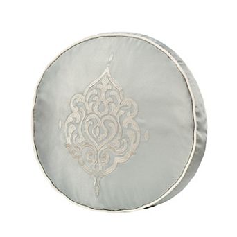 Royal Court Round Decorative Throw Pillow with Embroidered Design