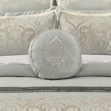 Royal Court Round Decorative Throw Pillow with Embroidered Design
