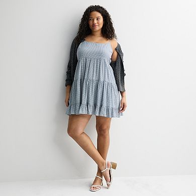Juniors' Plus Size SO Tiered Mini Dress
