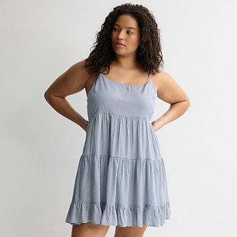 Juniors' Plus Size SO® Tiered Mini Dress