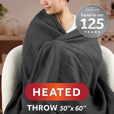 Sunbeam Electric Heated Fleece Throw Blanket