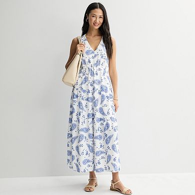 Women's Robbie Bee V-Neck Sleeveless Tiered Dress