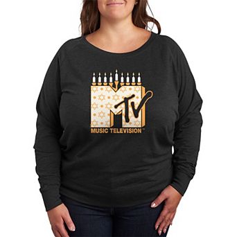Plus Size MTV Hanukkah French Terry Long Sleeve Tee
