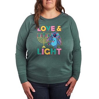 Plus Size Disney's Lilo & Stitch Love & Light French Terry Long Sleeve Tee