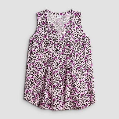 Petite Croft & Barrow® Pintuck Sleeveless Shell Top