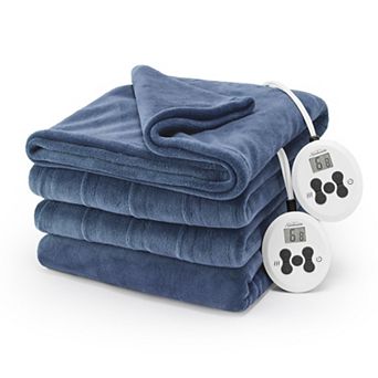Sunbeam Nordic Plush Electric Heated Throw Blanket with Dual Controllers