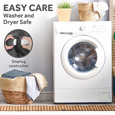 Sunbeam Nordic Plush Electric Heated Throw Blanket with Dual Controllers