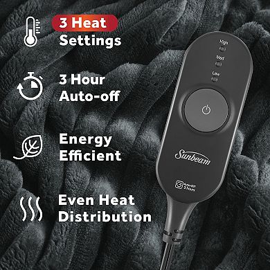 Sunbeam® Textured Velvet Heated Throw Blanket