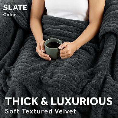 Sunbeam® Textured Velvet Heated Throw Blanket