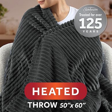 Sunbeam® Textured Velvet Heated Throw Blanket