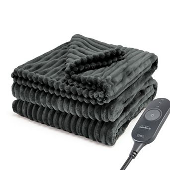 Sunbeam® Textured Velvet Heated Throw Blanket