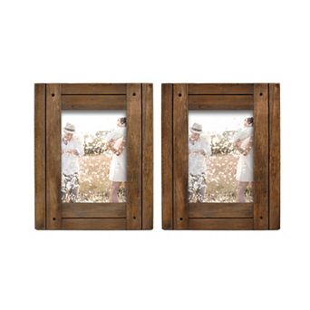 New View Gifts & Accessories 5" x 7" 2 pc Two-Way Distressed Wood Picture Frame Set