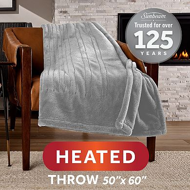 Sunbeam Electric Heated Faux Fur Throw Blanket