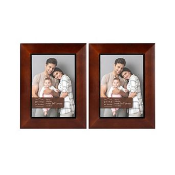 New View Gifts & Accessories 5" x 7" 2 pc Velvet Backing Wood Picture Frame Set