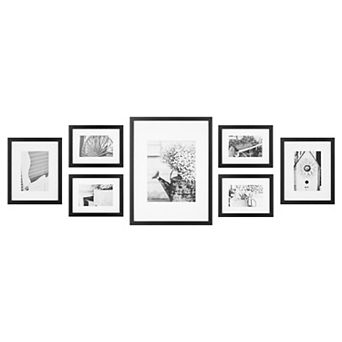 New View Gifts & Accessories Gallery Perfect 7 pc Picture Frame Set with Decorative Art Print Set