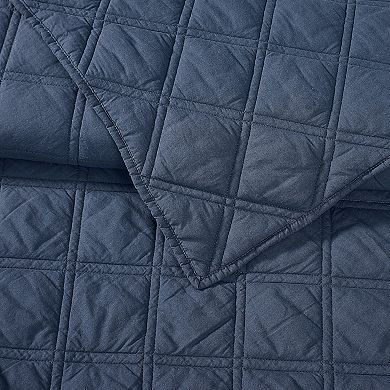 Brooklyn Loom Diamond Washed Cotton Quilt Set with Shams
