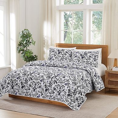 Brooklyn Loom Ava Floral Quilt Set with Shams
