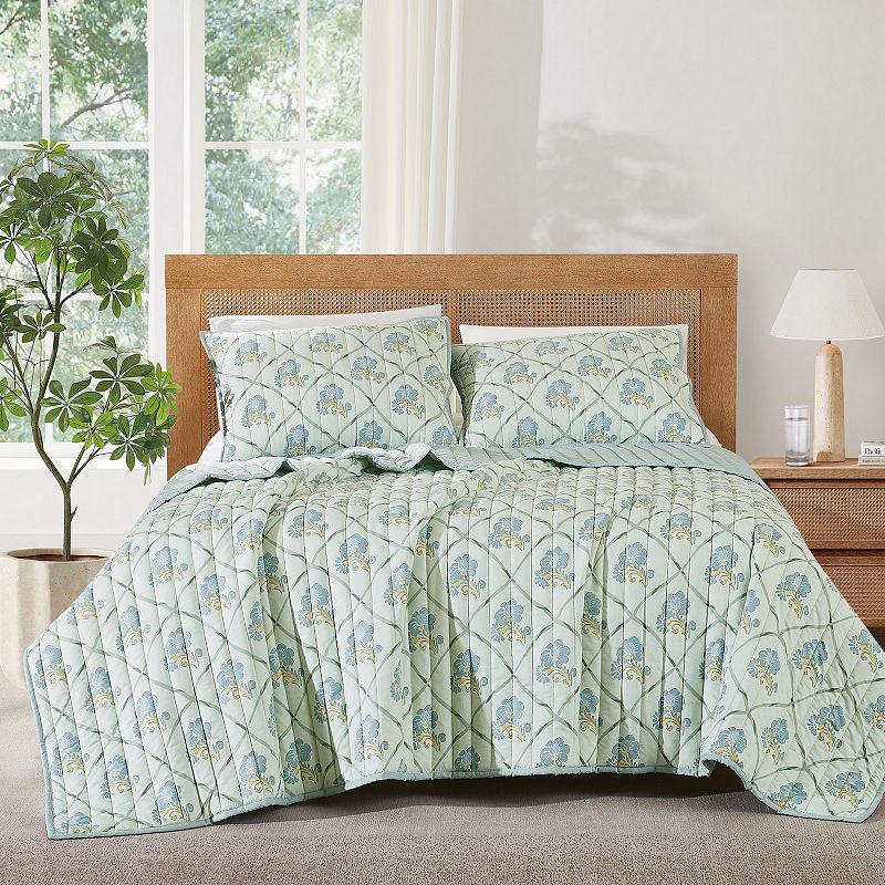 Brooklyn Loom Floral Quilt Set with Shams, Multicolor