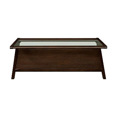 INK+IVY Rocket Wood & Tempered Glass Coffee Table