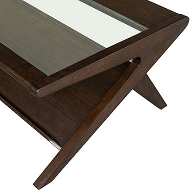 INK+IVY Rocket Wood & Tempered Glass Coffee Table
