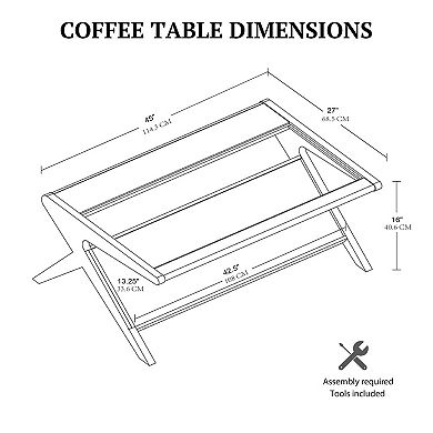 INK+IVY Rocket Wood & Tempered Glass Coffee Table