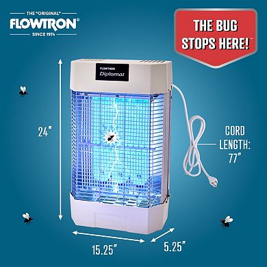 Flowtron Diplomat Indoor Bug Zapper, 2000 Sq Ft Electric Fly & Insect Killer W/120W UV Light & More