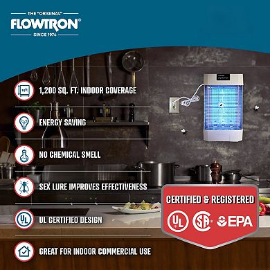 Flowtron Diplomat Indoor Bug Zapper, 2000 Sq Ft Electric Fly & Insect Killer W/120W UV Light & More