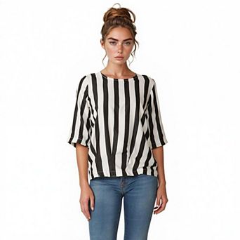 Women's Gathered Hem 3/4 Sleeve Top