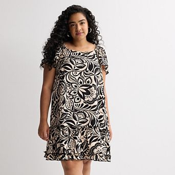 Plus Size Robbie Bee Off Shoulder A-Line Dress