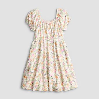 Girls 6-16 SO® Adaptive Abdominal Access Puff Sleeve Babydoll Dress